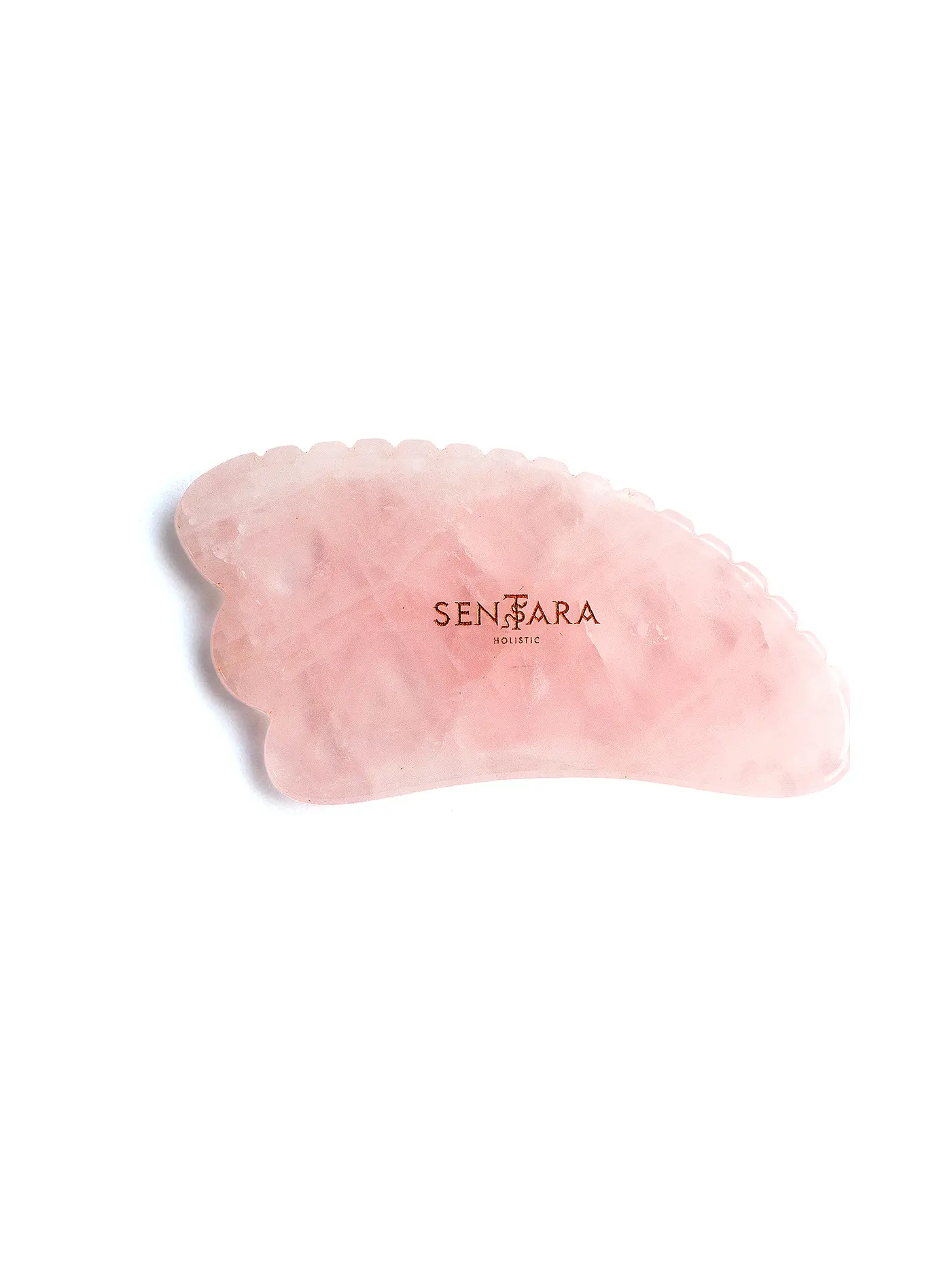 SENTARA | Massagestein - Gua Sha Horn mit Zahn Rose Quartz | 
